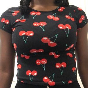 cherry forever 21 crop top